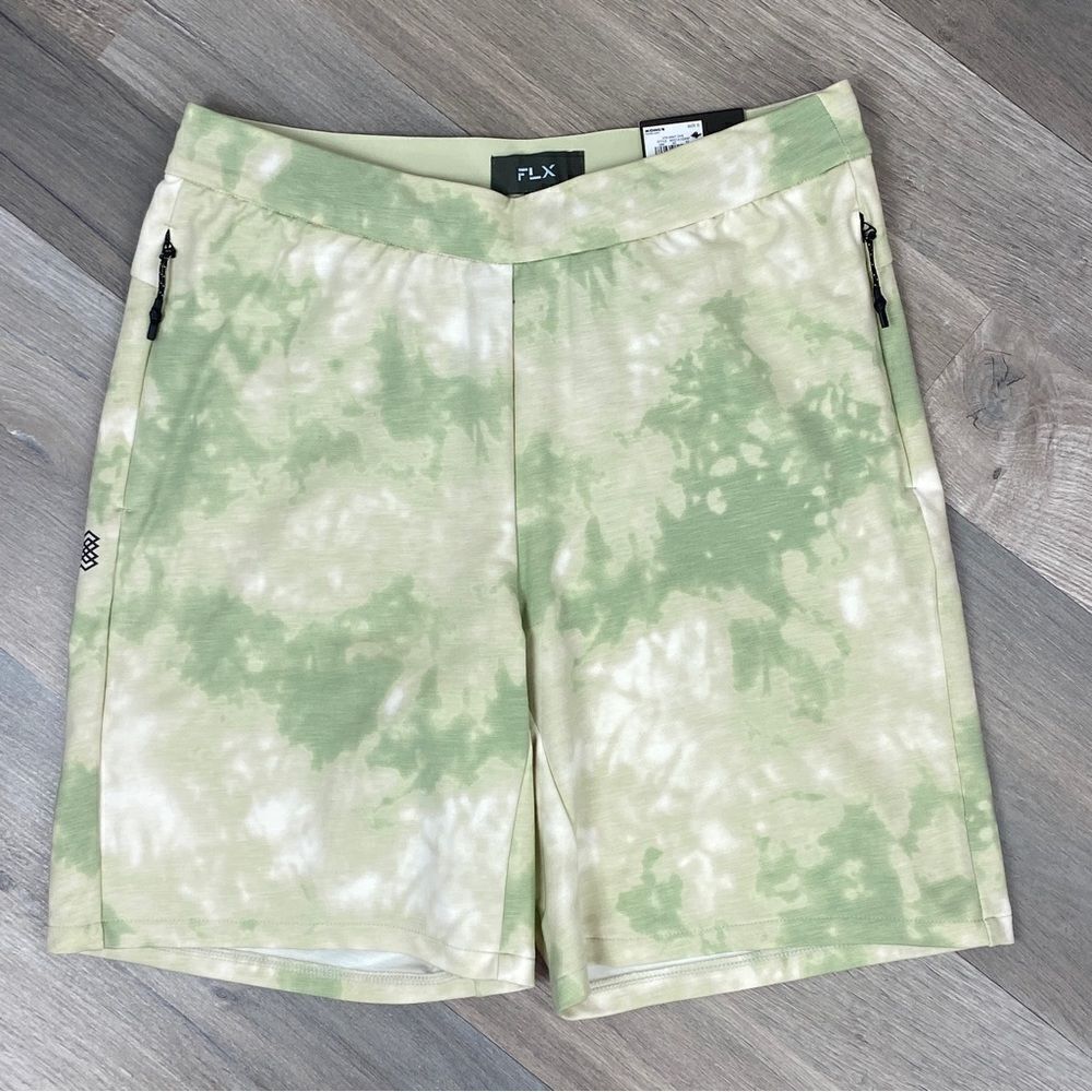 FLX Tie Dye Knit Leisure Shorts Sage Mint Green Small